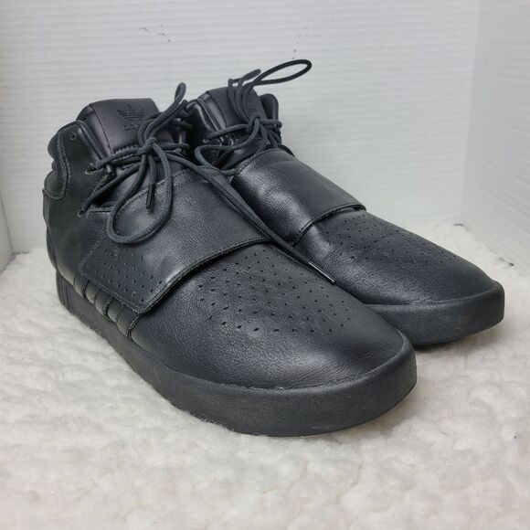 Adidas Tubular Invader Strap Men Size 12 Shoes Black Leather Sneakers BW0871 - Picture 1 of 9